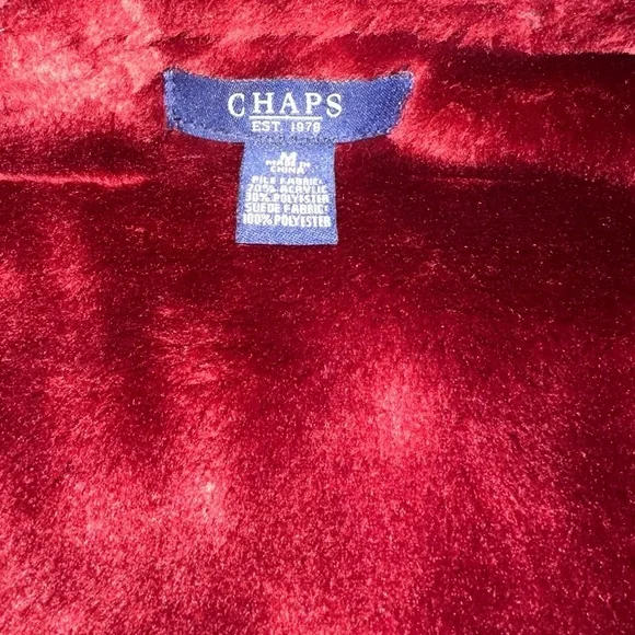 Ralph Lauren CHAPS Car Coat Women’s Faux Suede Red Hooded Cozy Jacket Size M - Picture 4 of 9